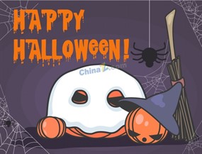 万圣节快乐英文主题矢量